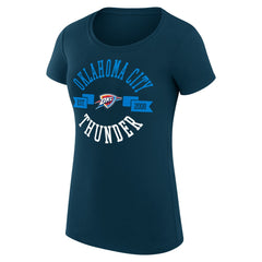 Oklahoma City Thunder G-III 4Her by Carl Banks Women's Super-Slim Fit Lightweight Large City Logo T-Shirt Navy