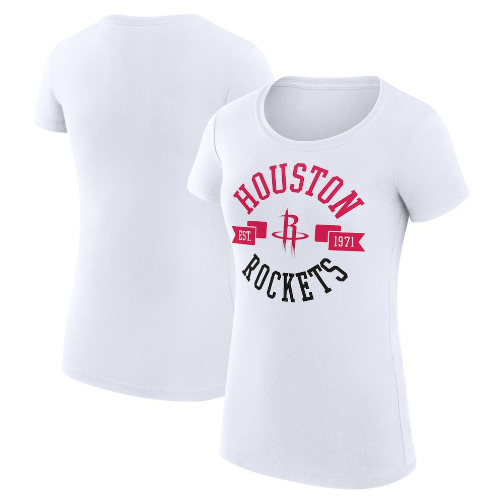 Houston Rockets G-III 4Her by Carl Banks Women's Super-Slim Fit Lightweight Large City Logo T-Shirt White