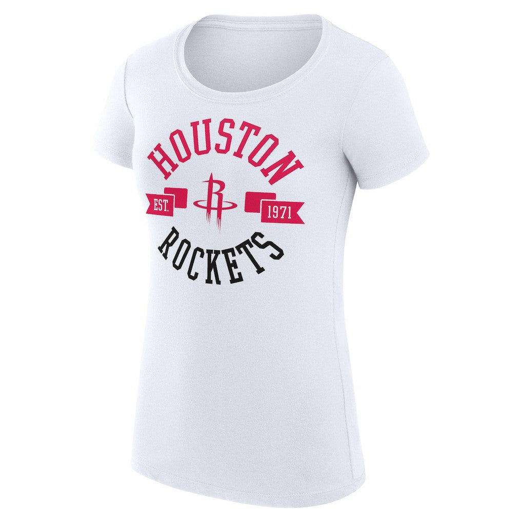 Houston Rockets G-III 4Her by Carl Banks Women's Super-Slim Fit Lightweight Large City Logo T-Shirt White