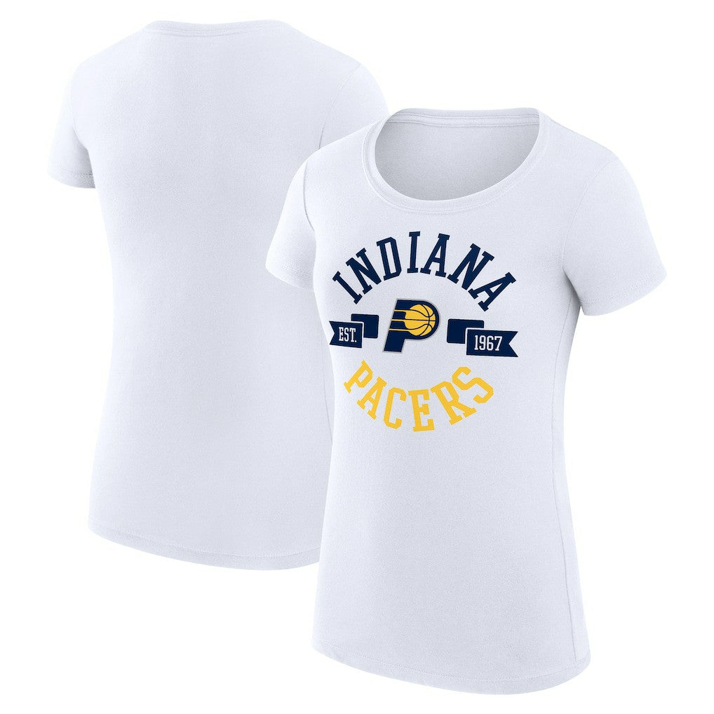 Indiana Pacers G-III 4Her by Carl Banks Women's Super-Slim Fit Lightweight Large City Logo T-Shirt White