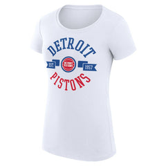 Detroit Pistons G-III 4Her by Carl Banks Women's Super-Slim Fit Lightweight Large City Logo T-Shirt White