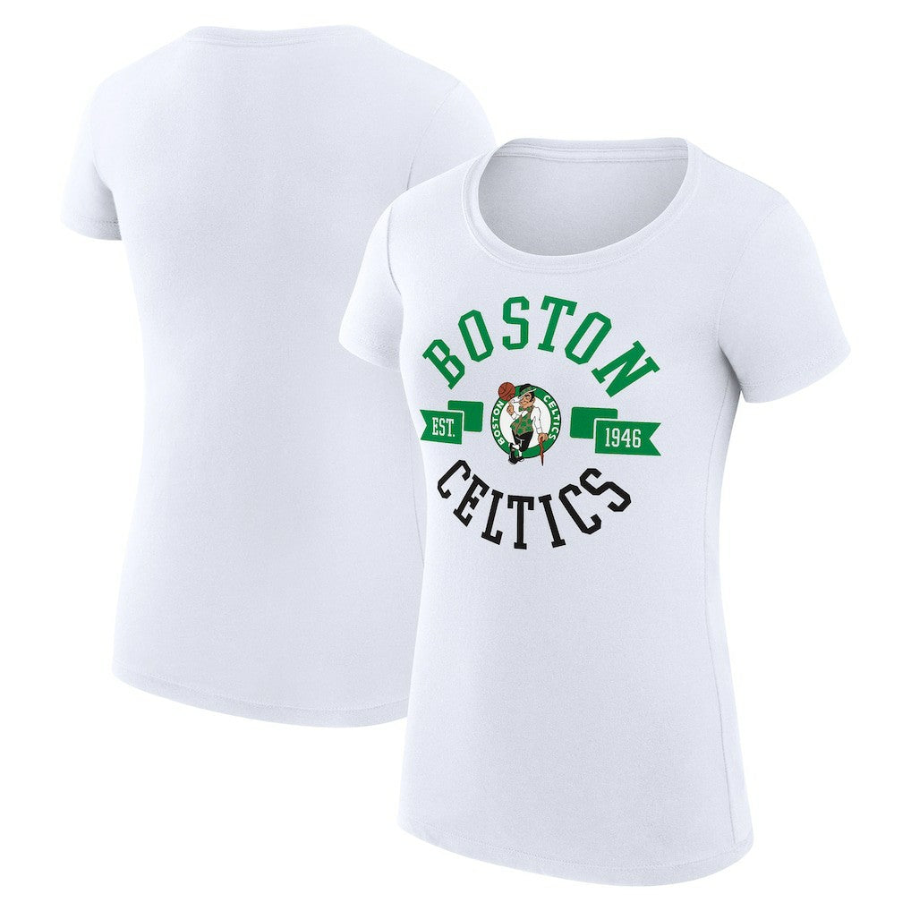 Boston Celtics G-III 4Her by Carl Banks Women's Super-Slim Fit Lightweight Large City Logo T-Shirt White