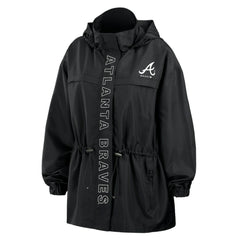 Atlanta Braves WEAR by Erin Andrews Women's Full-Zip Windbreaker Hoodie Jacket Outlet