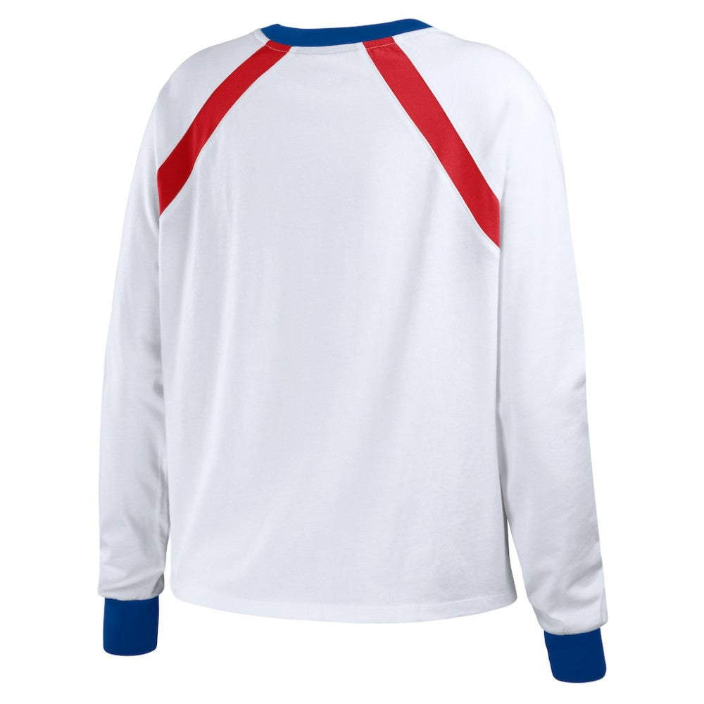 Atlanta Braves WEAR by Erin Andrews Women's Raglan Long Sleeve T-Shirt Outlet
