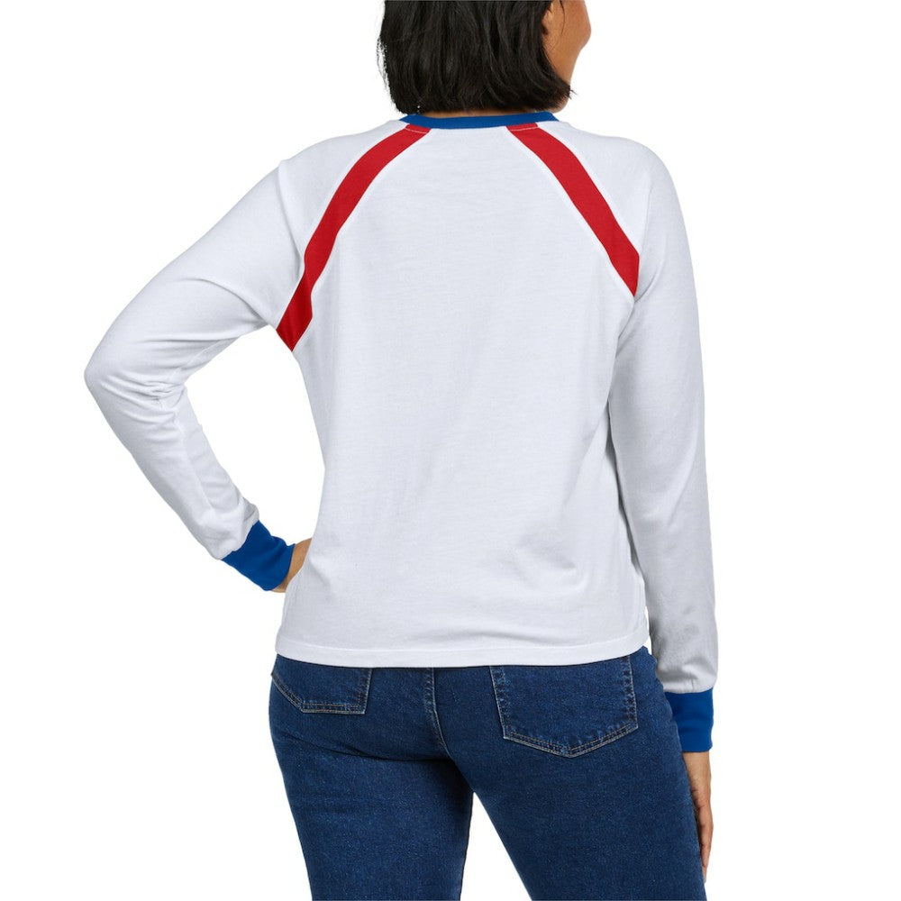 Atlanta Braves WEAR by Erin Andrews Women's Raglan Long Sleeve T-Shirt Outlet