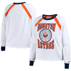Houston Astros WEAR by Erin Andrews Women's Raglan Long Sleeve T-Shirt Outlet