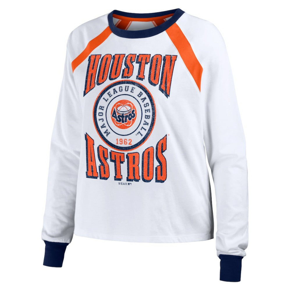 Houston Astros WEAR by Erin Andrews Women's Raglan Long Sleeve T-Shirt Outlet