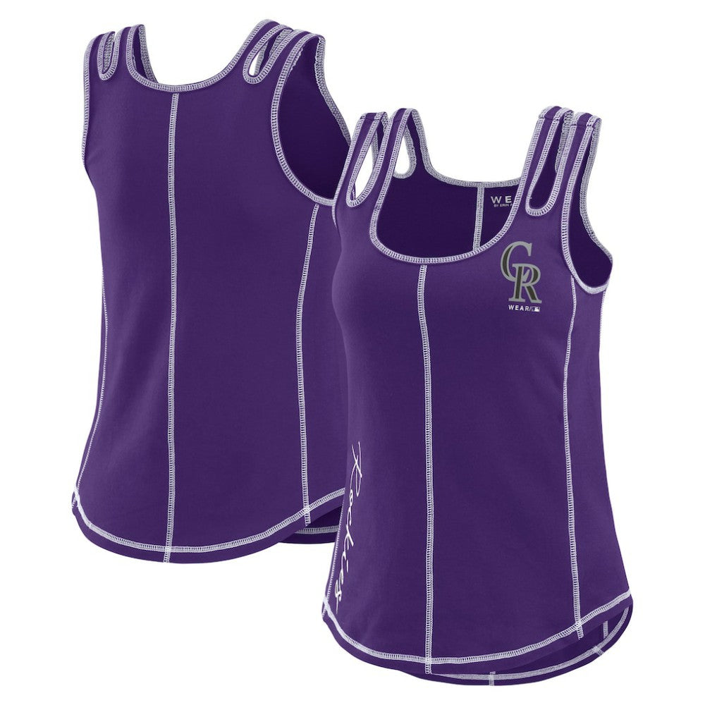 Colorado Rockies WEAR by Erin Andrews Women's Contrast Stitch Tank Top for sale