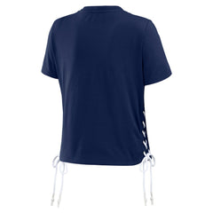 Atlanta Braves WEAR by Erin Andrews Women's Side Lace-Up Cropped T-Shirt Discount
