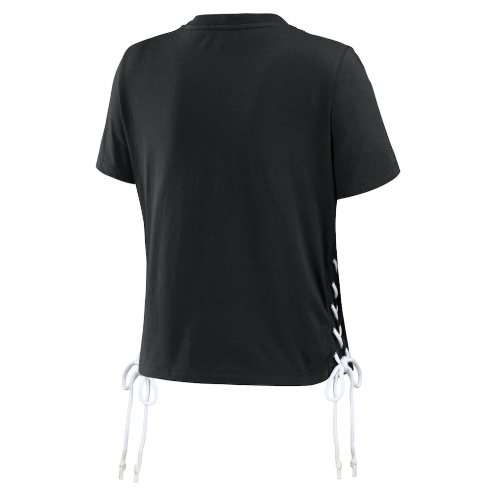 Chicago White Sox WEAR by Erin Andrews Women's Side Lace-Up Cropped T-Shirt Outlet