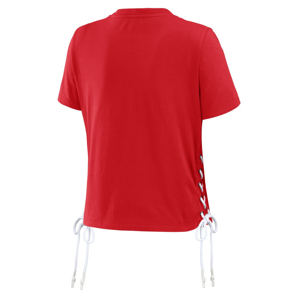 St. Louis Cardinals WEAR by Erin Andrews Women's Side Lace-Up Cropped T-Shirt Online