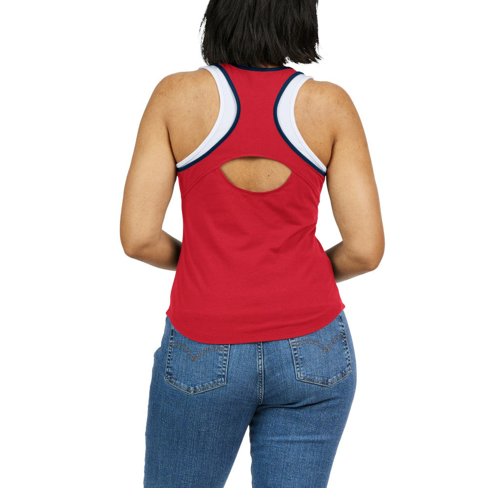 Los Angeles Angels WEAR by Erin Andrews Women's Colorblock Racerback Tank Top Sale