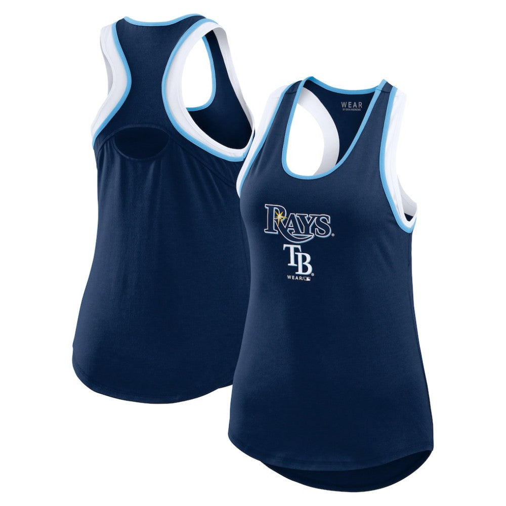 Tampa Bay Rays WEAR by Erin Andrews Women's Colorblock Racerback Tank Top Online