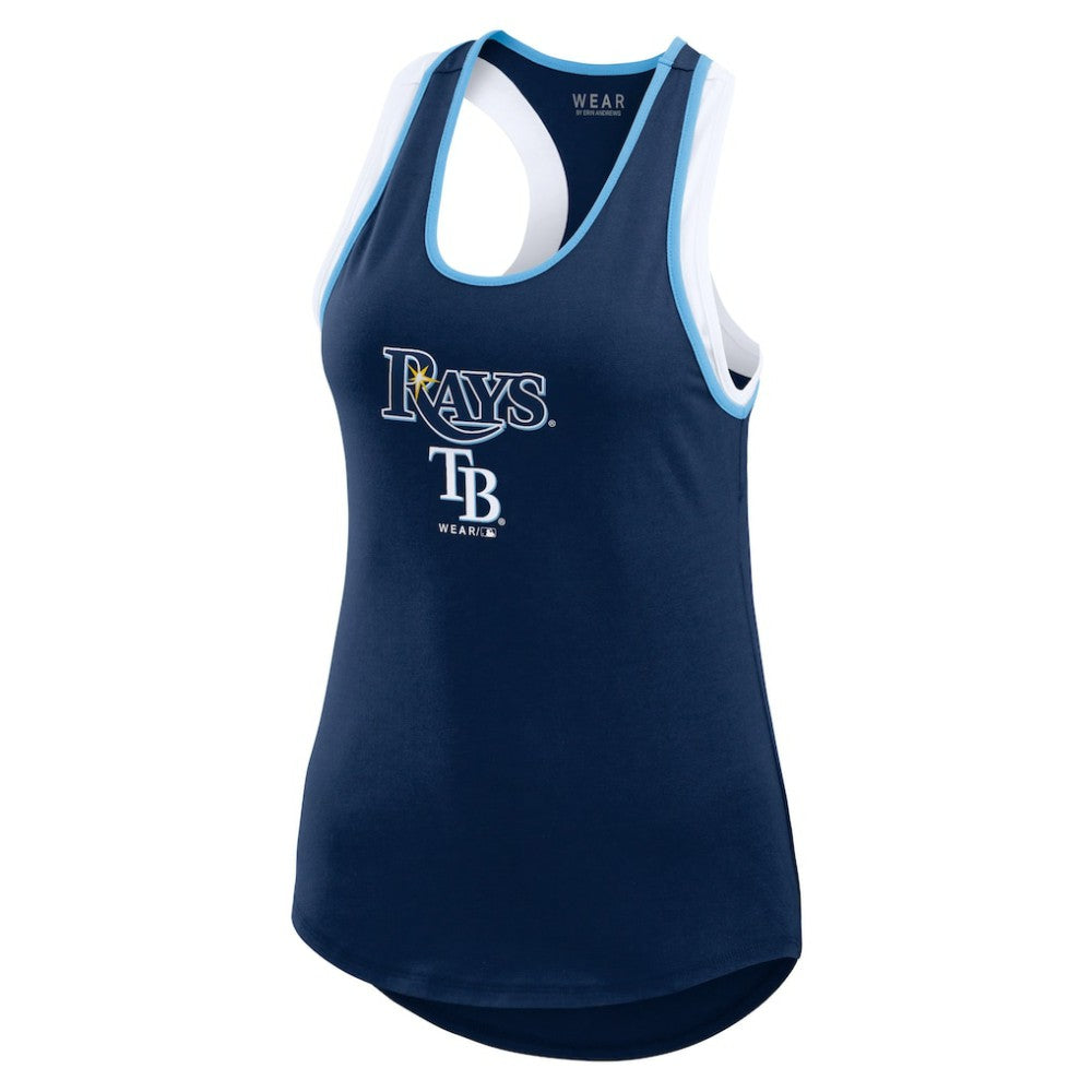 Tampa Bay Rays WEAR by Erin Andrews Women's Colorblock Racerback Tank Top Online