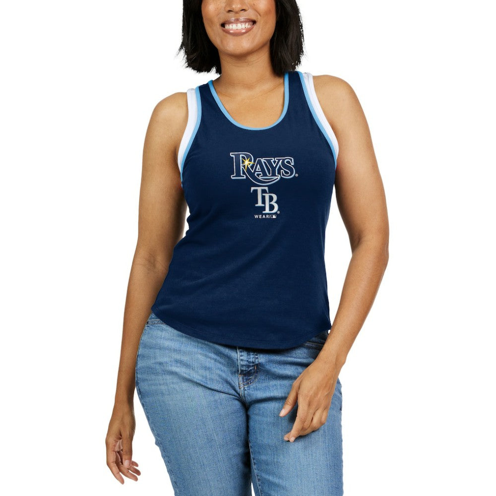 Tampa Bay Rays WEAR by Erin Andrews Women's Colorblock Racerback Tank Top Online