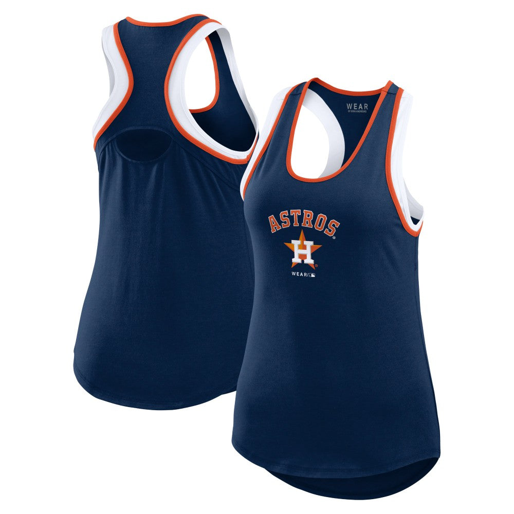 Houston Astros WEAR by Erin Andrews Women's Colorblock Racerback Tank Top Outlet