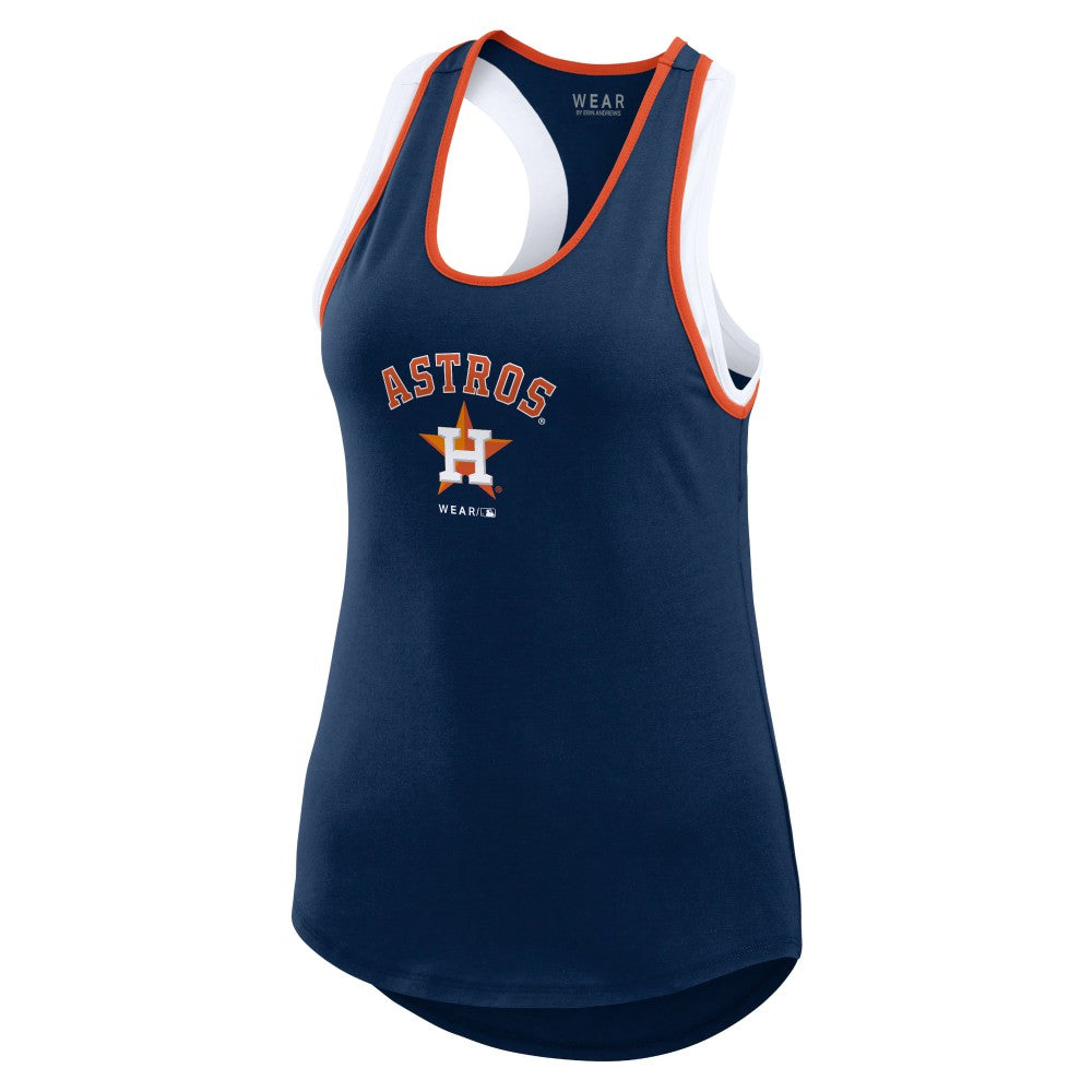 Houston Astros WEAR by Erin Andrews Women's Colorblock Racerback Tank Top Outlet