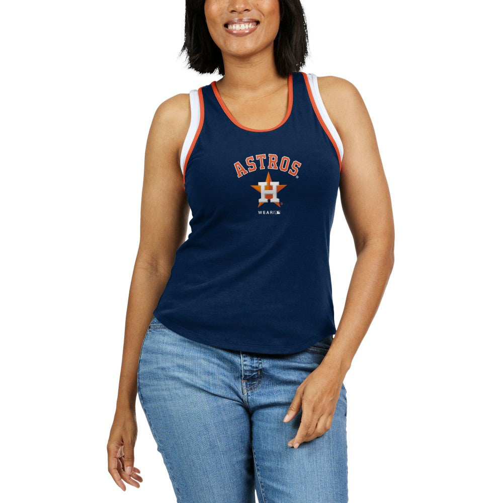 Houston Astros WEAR by Erin Andrews Women's Colorblock Racerback Tank Top Outlet