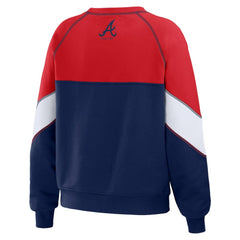 Atlanta Braves WEAR by Erin Andrews Women's Color Block Crew Neck Pullover Sweatshirt Near Me