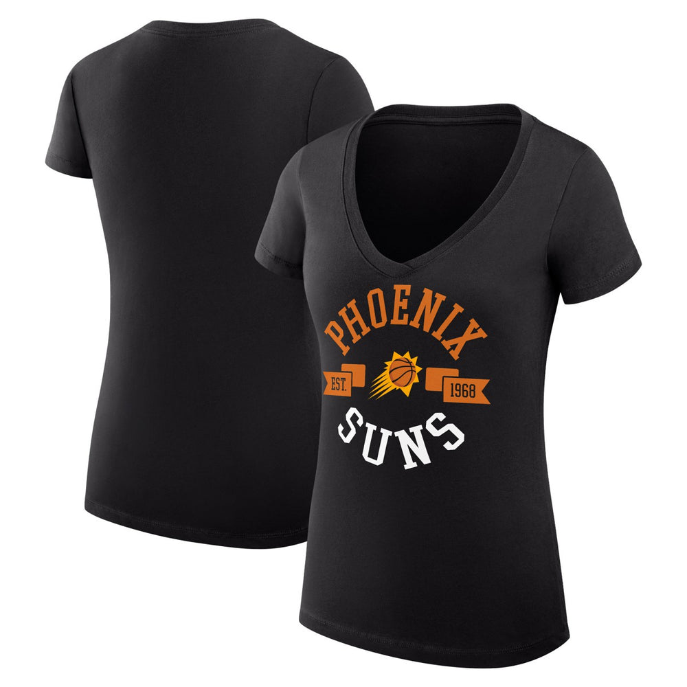 Phoenix Suns G-III 4Her by Carl Banks Women's Super-Slim Fit Lightweight Large City Logo V-Neck T-Shirt Black