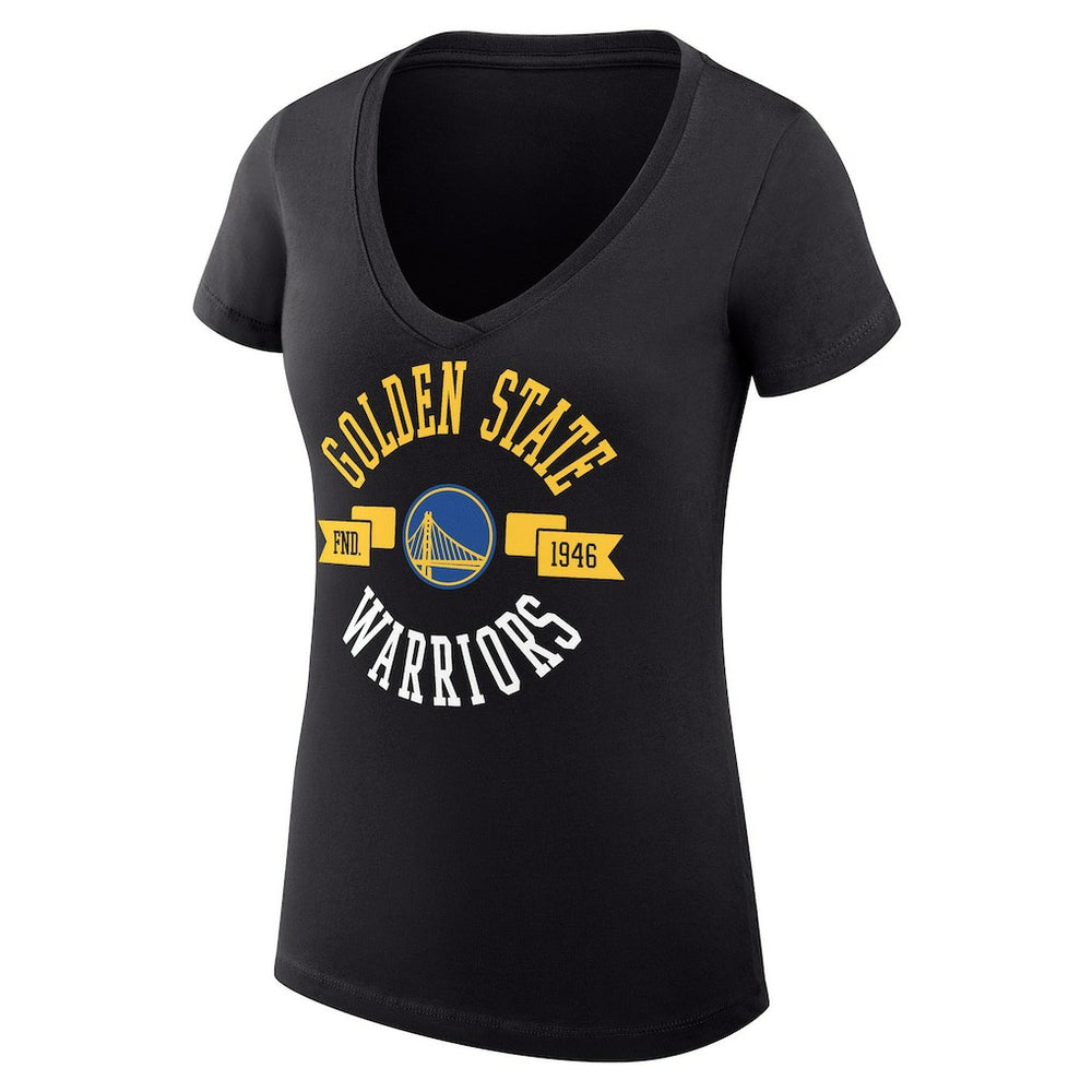 Golden State Warriors G-III 4Her by Carl Banks Women's Super-Slim Fit Lightweight Large City Logo V-Neck T-Shirt Black