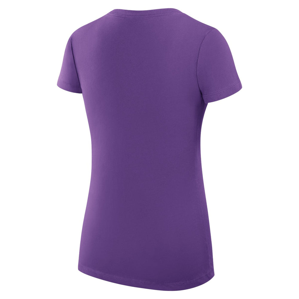 Los Angeles Lakers G-III 4Her by Carl Banks Women's Super-Slim Fit Lightweight Large City Logo V-Neck T-Shirt Purple