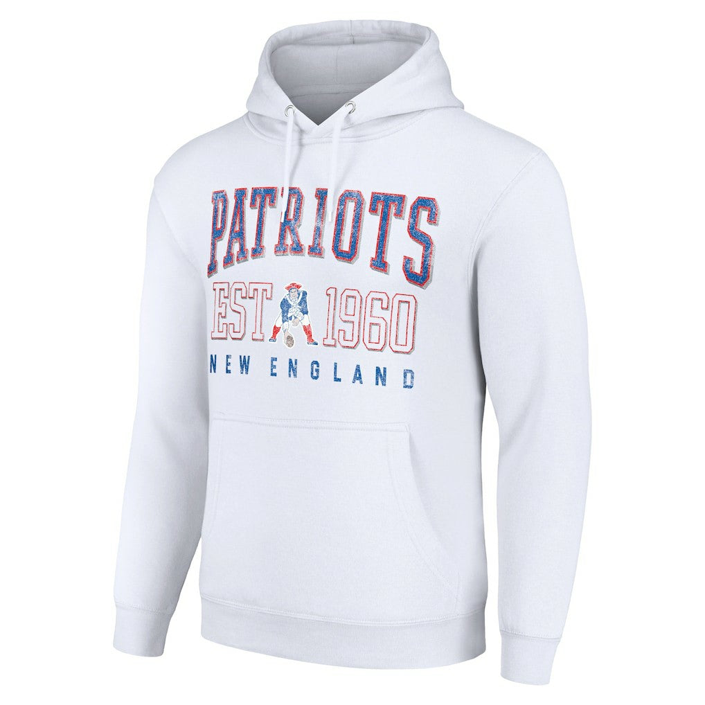 New England Patriots Starter Unisex Throwback Logo Pullover Hoodie - White - NFL