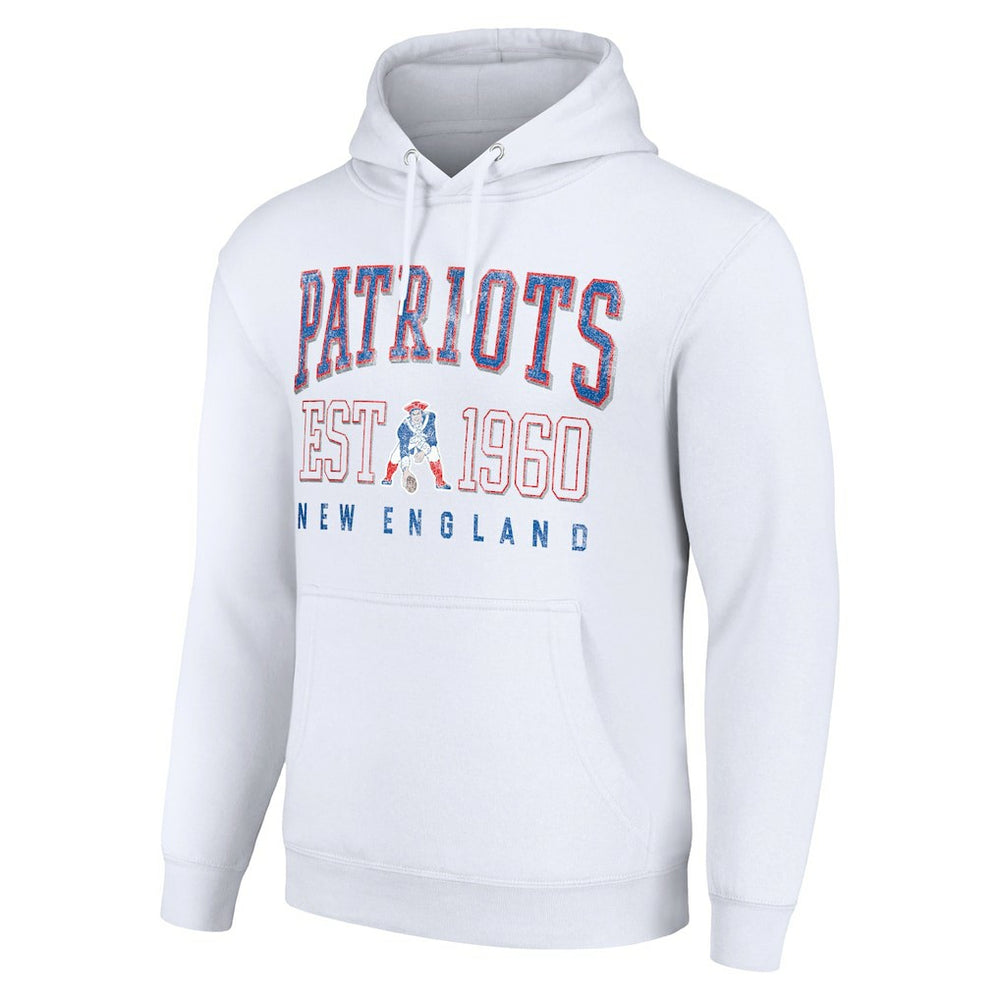 New England Patriots Starter Unisex Throwback Logo Pullover Hoodie - White - NFL