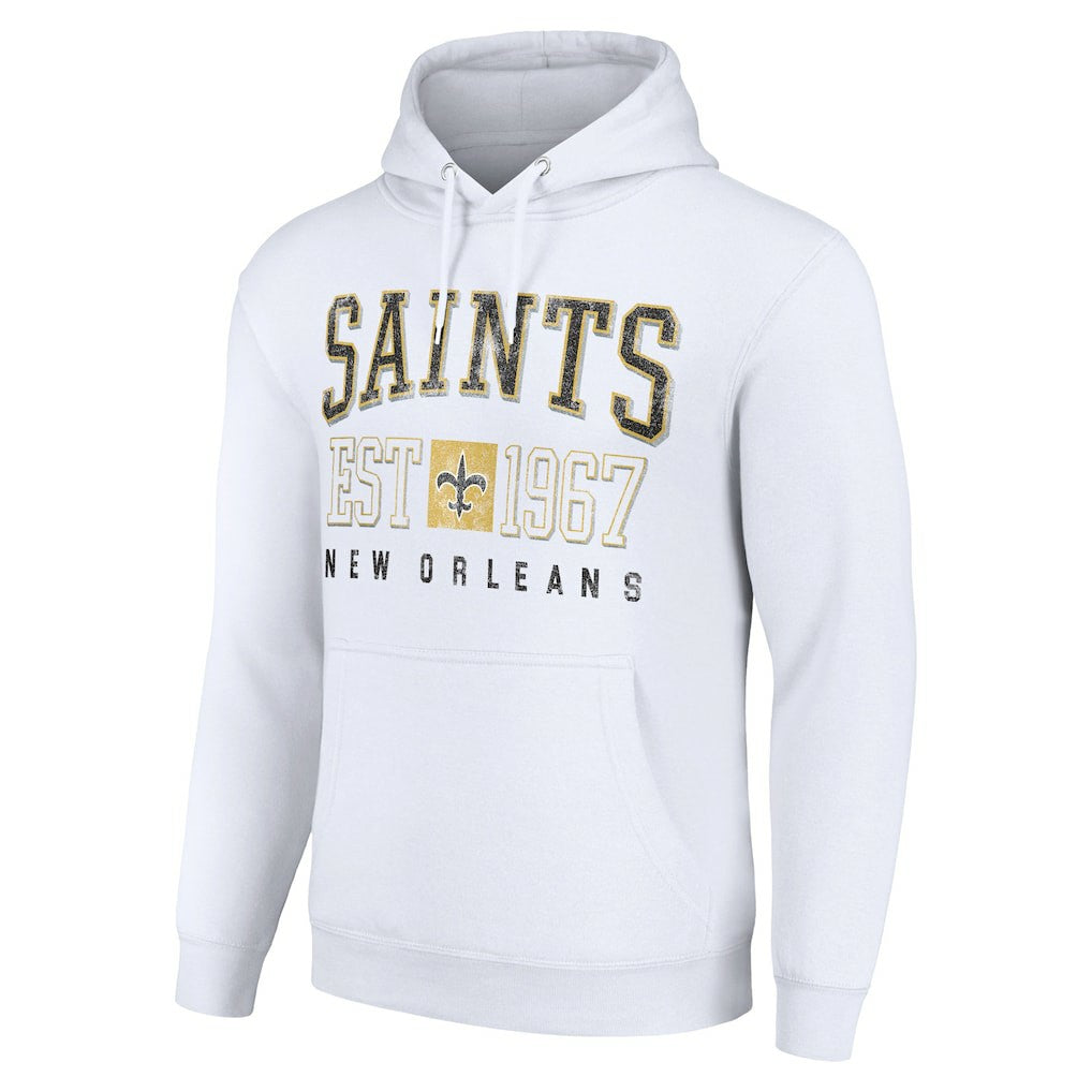 New Orleans Saints Starter Unisex Throwback Logo Pullover Hoodie - White - NFL