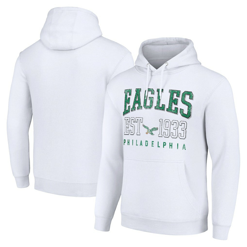 Philadelphia Eagles Starter Unisex Throwback Logo Pullover Hoodie - White - NFL