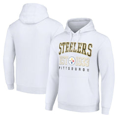 Pittsburgh Steelers Starter Unisex Throwback Logo Pullover Hoodie - White - NFL