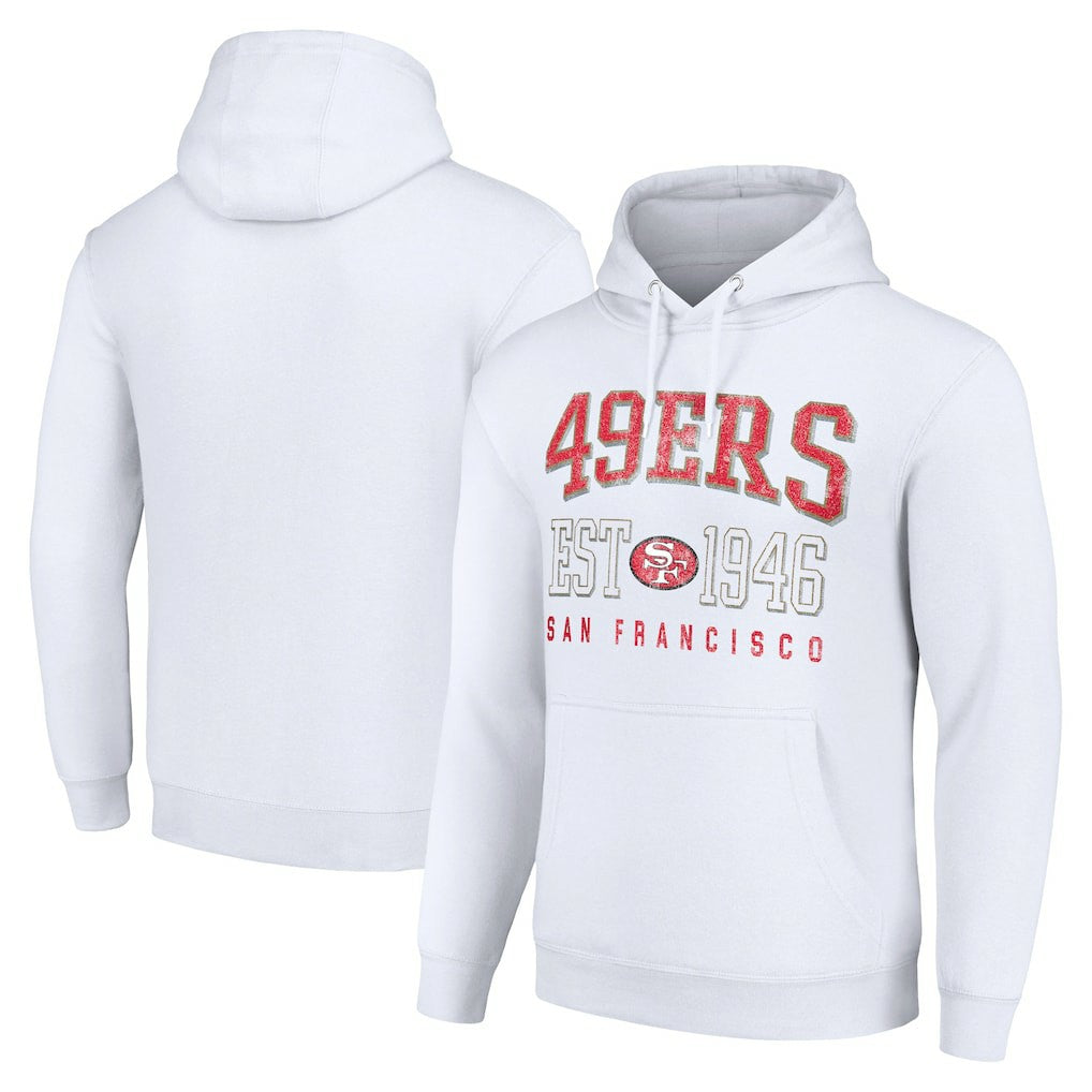 San Francisco 49ers Starter Unisex Throwback Logo Pullover Hoodie - White - NFL