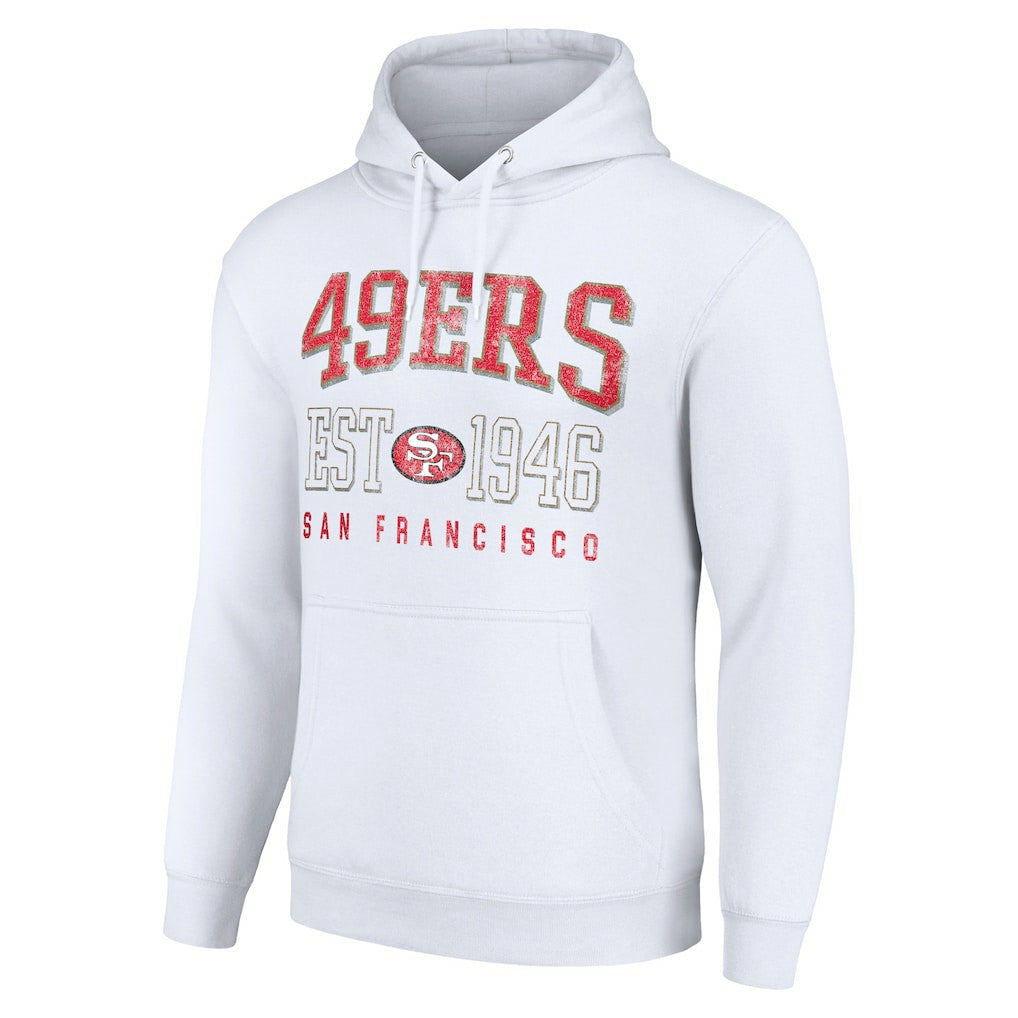 San Francisco 49ers Starter Unisex Throwback Logo Pullover Hoodie - White - NFL