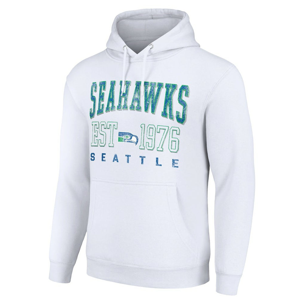 Seattle Seahawks Starter Unisex Throwback Logo Pullover Hoodie - White - NFL