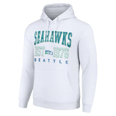 Seattle Seahawks Starter Unisex Throwback Logo Pullover Hoodie - White - NFL