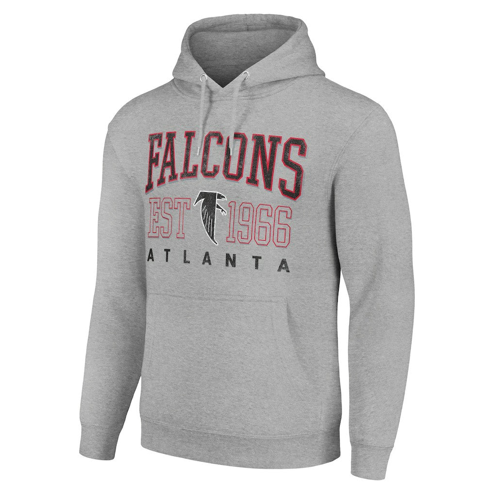 Atlanta Falcons Starter Unisex Throwback Logo Pullover Hoodie - Heather Gray - NFL