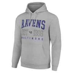 Baltimore Ravens Starter Unisex Throwback Logo Pullover Hoodie - Heather Gray - NFL