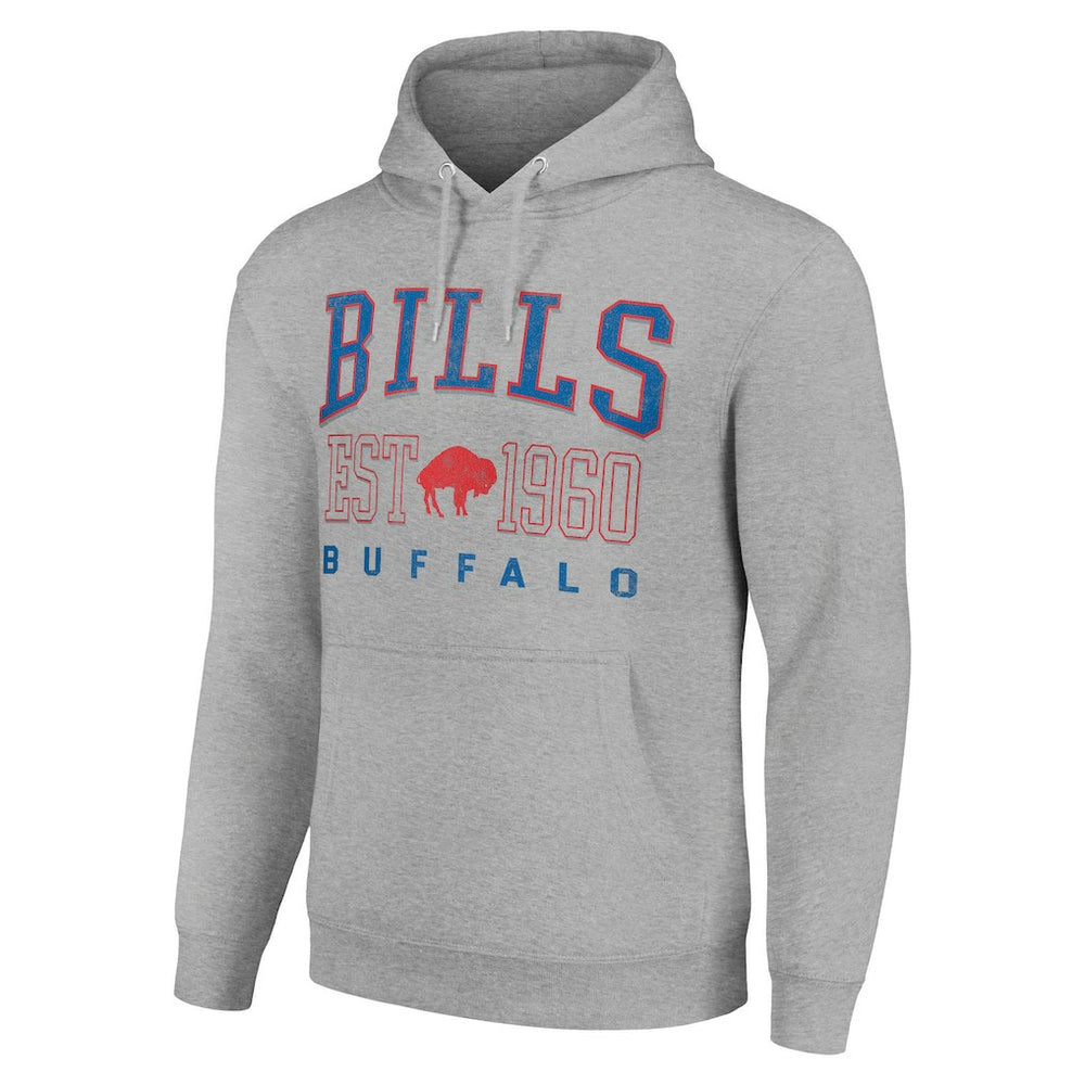 Buffalo Bills Starter Unisex Throwback Logo Pullover Hoodie - Heather Gray - NFL