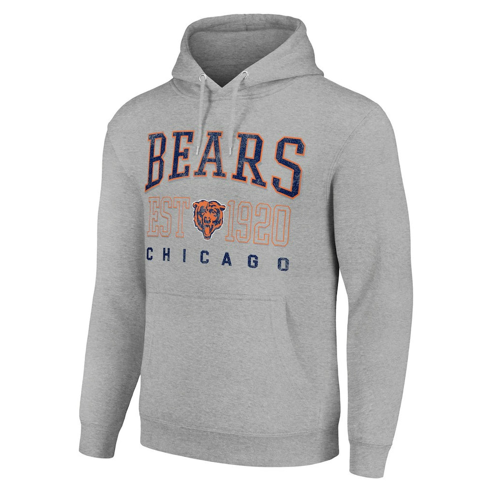 Chicago Bears Starter Unisex Throwback Logo Pullover Hoodie - Heather Gray - NFL