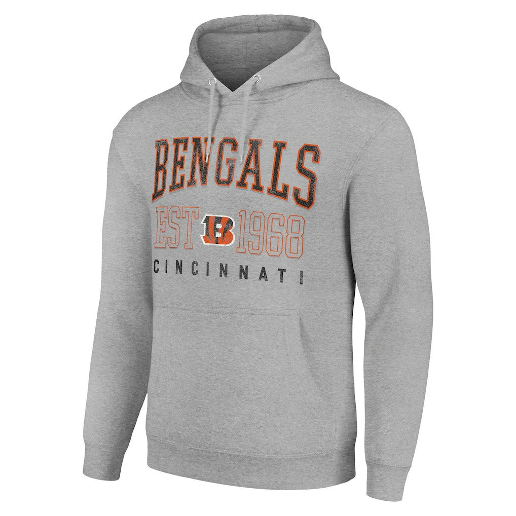 Cincinnati Bengals Starter Unisex Throwback Logo Pullover Hoodie - Heather Gray - NFL