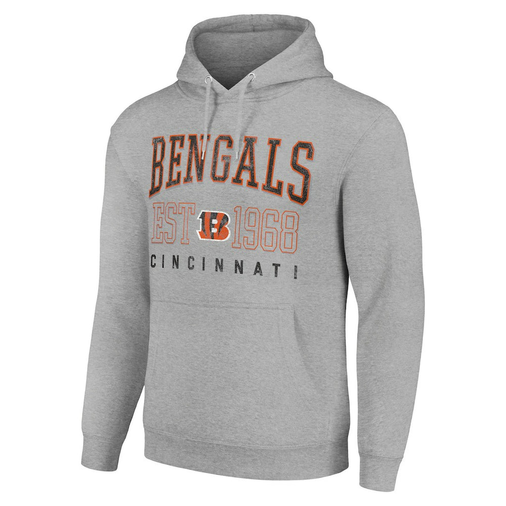 Cincinnati Bengals Starter Unisex Throwback Logo Pullover Hoodie - Heather Gray - NFL
