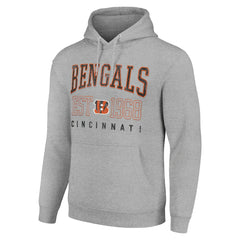 Cincinnati Bengals Starter Unisex Throwback Logo Pullover Hoodie - Heather Gray - NFL