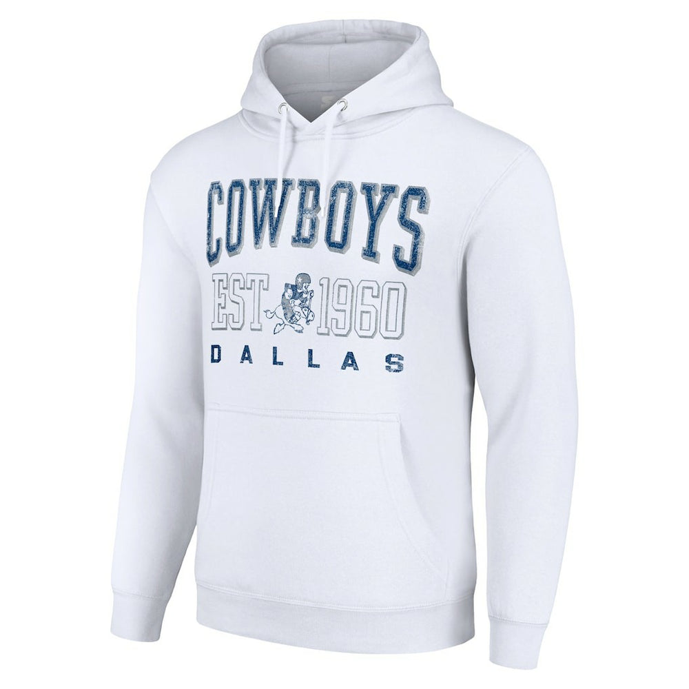 Dallas Cowboys Starter Unisex Throwback Logo Pullover Hoodie - White - NFL