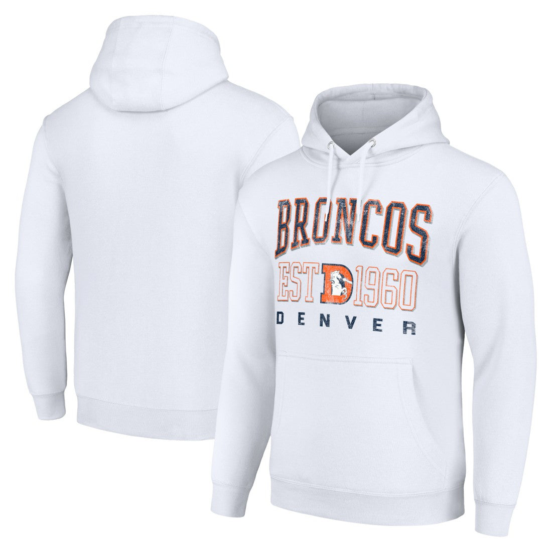 Denver Broncos Starter Unisex Throwback Logo Pullover Hoodie - White - NFL