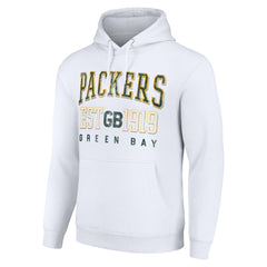 Green Bay Packers Starter Unisex Throwback Logo Pullover Hoodie - White - NFL