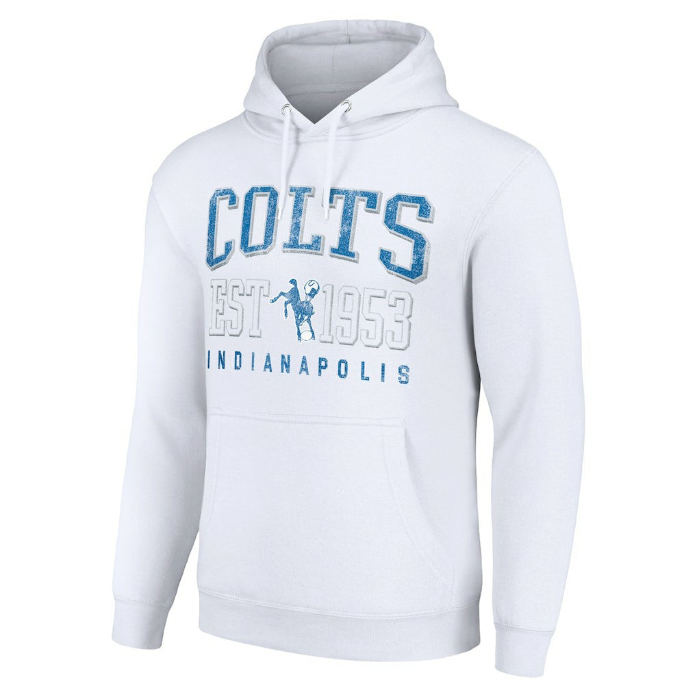 Indianapolis Colts Starter Unisex Throwback Logo Pullover Hoodie - White - NFL