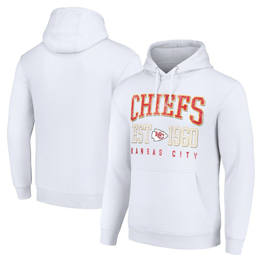 Kansas City Chiefs Starter Unisex Throwback Logo Pullover Hoodie - White - NFL