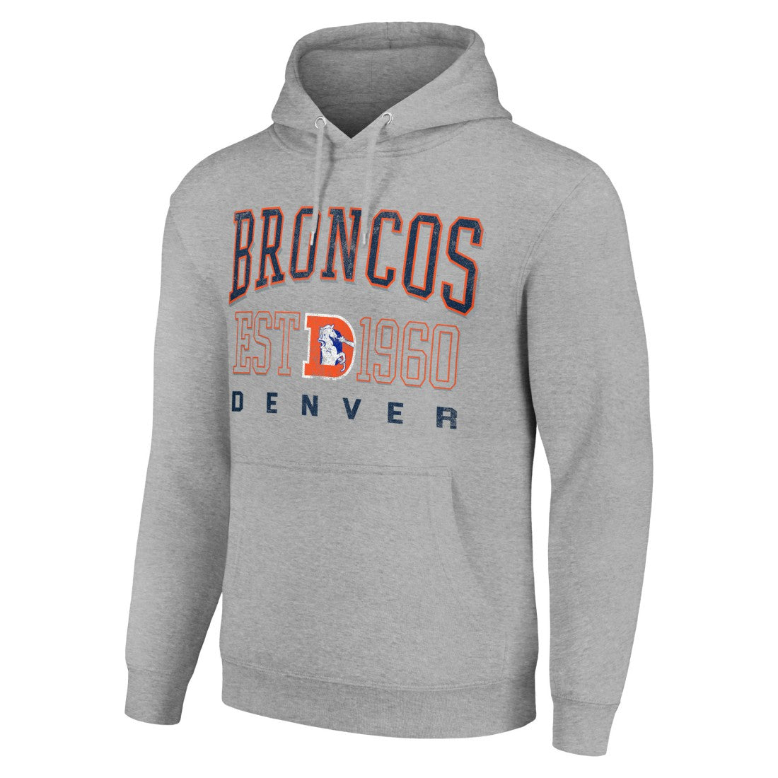 Denver Broncos Starter Unisex Throwback Logo Pullover Hoodie - Heather Gray - NFL