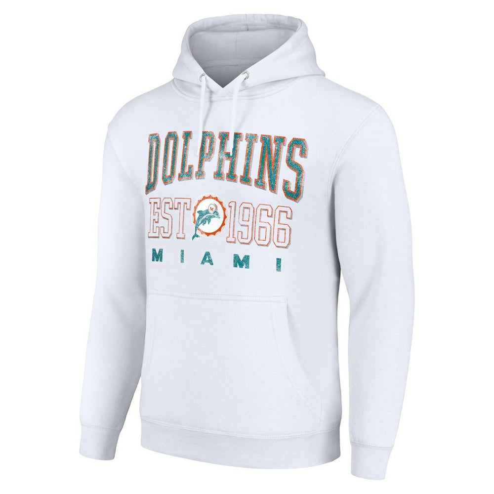 Miami Dolphins Starter Unisex Throwback Logo Pullover Hoodie - White - NFL