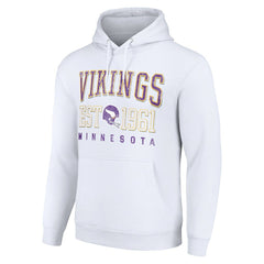 Minnesota Vikings Starter Unisex Throwback Logo Pullover Hoodie - White - NFL